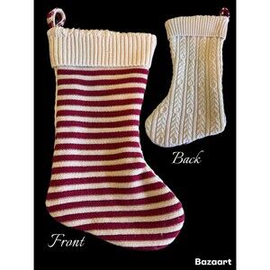 Upcycled Sweater Stocking, Wool Blend Sweater Christmas Stocking